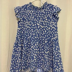 PINK LILY| BLUE & WHITE BLOUSE